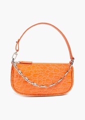 By Far - Rachel croc-effect patent-leather shoulder bag - Orange - OneSize