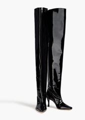 By Far - Stevie patent-leather over-the-knee boots - Black - EU 37