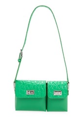 By Far Baby Billy Croc Embossed Leather Shoulder Bag in Super Green at Nordstrom