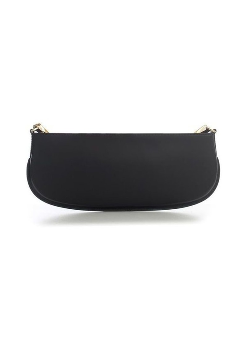 BY FAR BEVERLY BLACK SMOOTH CALF LEATHER SHOULDER BAG BAGS