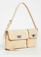 BY FAR Billy Cappuccino Suede Bag