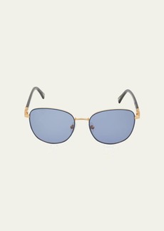 BY FAR Gibson Matt Round Metal Sunglasses