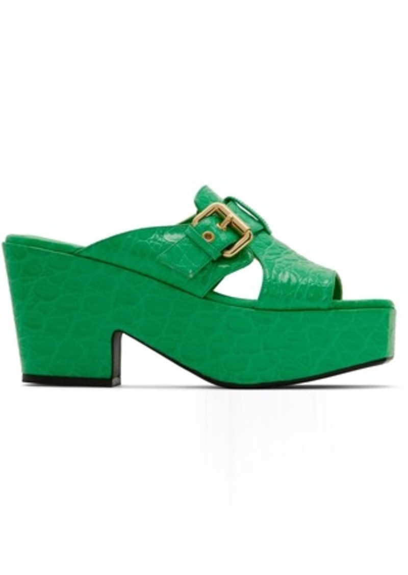 BY FAR Green Lenka Heeled Sandals