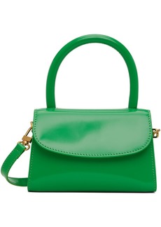 BY FAR Green Mini Leather Top Handle Bag