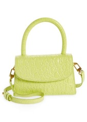 By Far Mini Croc Embossed Leather Top Handle Bag in Acid Green at Nordstrom
