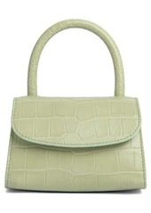 By Far Mini Croc Embossed Leather Top Handle Bag in Sage Green at Nordstrom