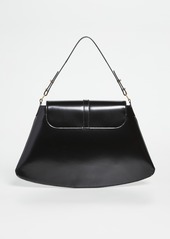 BY FAR Portia Black Semi Patent Leather Bag