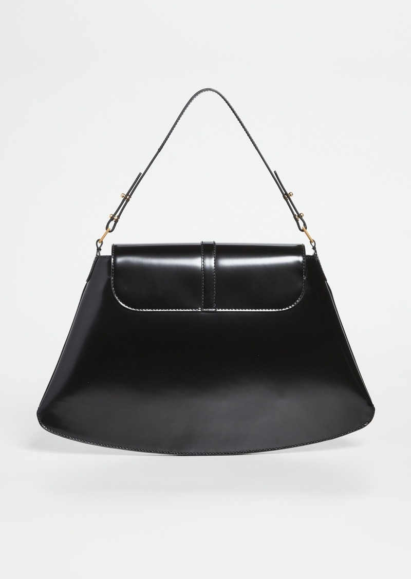 BY FAR BY FAR Portia Black Semi Patent Leather Bag Handbags