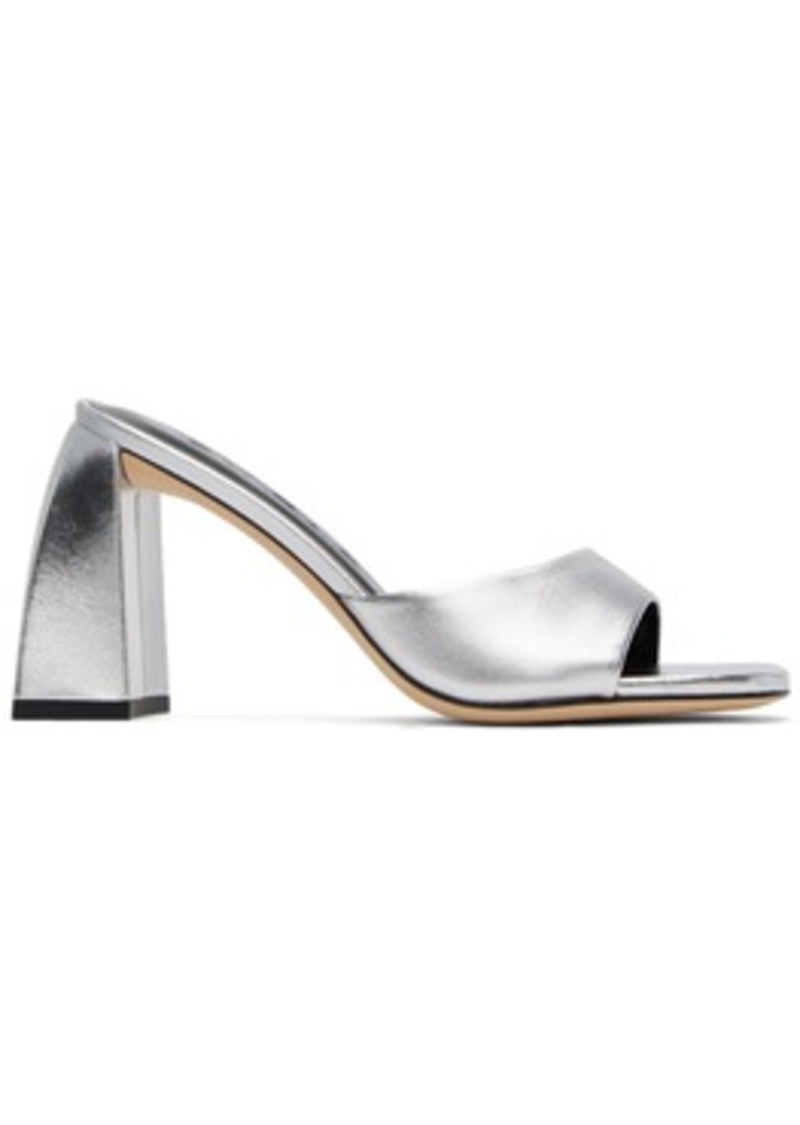 BY FAR Silver Michele Heeled Sandals