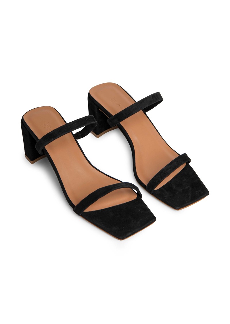 By Far Tanya Strappy Square Toe Sandal in Black Suede at Nordstrom