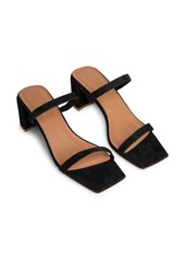By Far Tanya Strappy Square Toe Sandal in Black Suede at Nordstrom