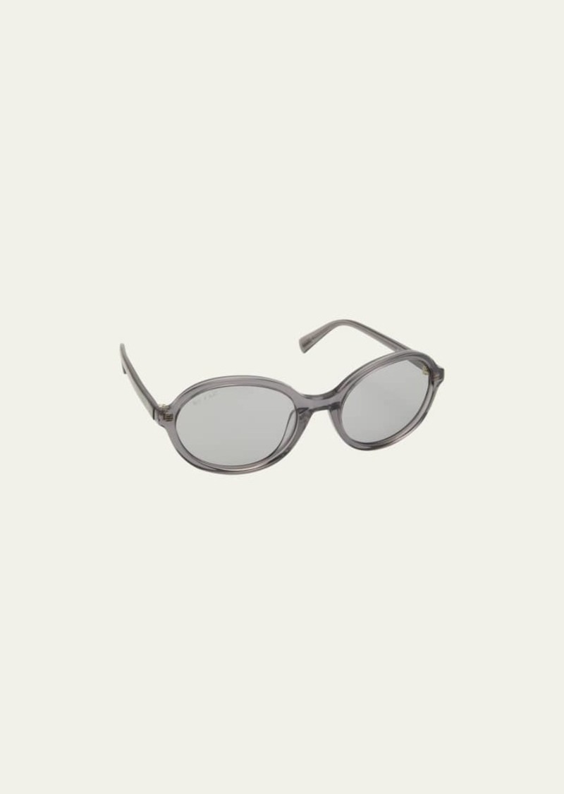 BY FAR Velvet Semi-Transparent Round Acetate Sunglasses