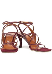By Far Woman Christina Leather And Suede Sandals Storm Blue