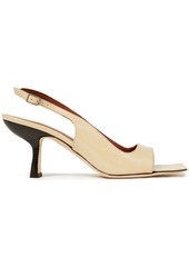 By Far Woman Lopez Glossed-leather Slingback Sandals Beige