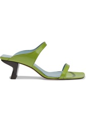 By Far Woman Paola  Leather Mules Lime Green