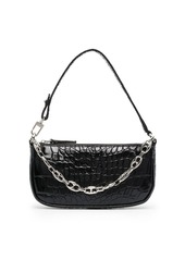 BY FAR crocodile embossed shoulder bag