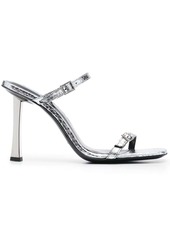 BY FAR Flick 90mm metallic leather sandals