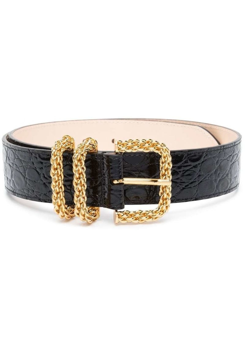 BY FAR Katina crocodile-effect belt