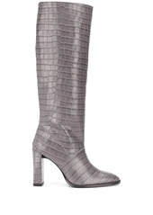 BY FAR knee-length croc effect boots