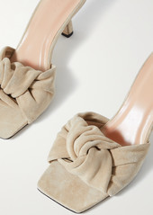 BY FAR Lana Knotted Suede Mules