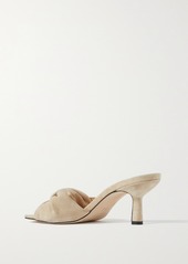 BY FAR Lana Knotted Suede Mules