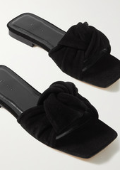 BY FAR Lima Knotted Suede Slides