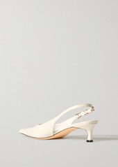 BY FAR Mimi Cuttrell Buckled Leather Slingback Pumps