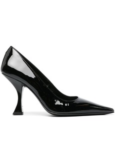 BY FAR pointed 95mm patent-leather pumps