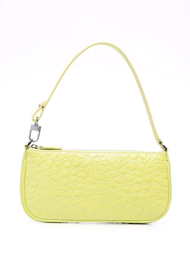 BY FAR Rachel croc-embossed shoulder bag