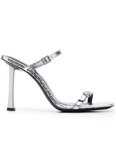 BY FAR Silver Flagstone Flick Sandals in Metallic Leather Woman