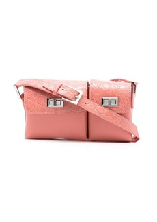 BY FAR snakeskin-effect leather shoulder bag