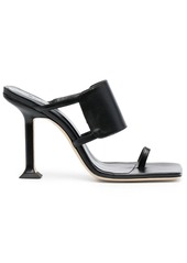 BY FAR square-toe leather sandals