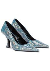 BY FAR Viva holographic leather pumps