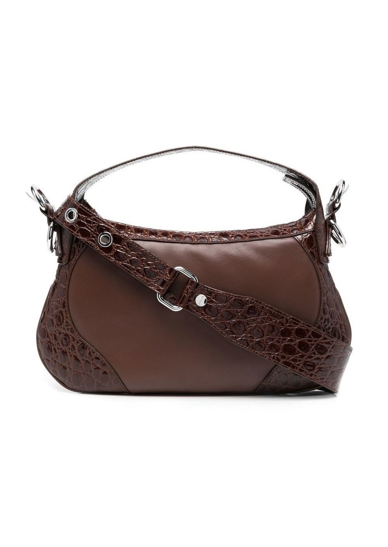 BY FAR Yana embossed-panel shoulder bag