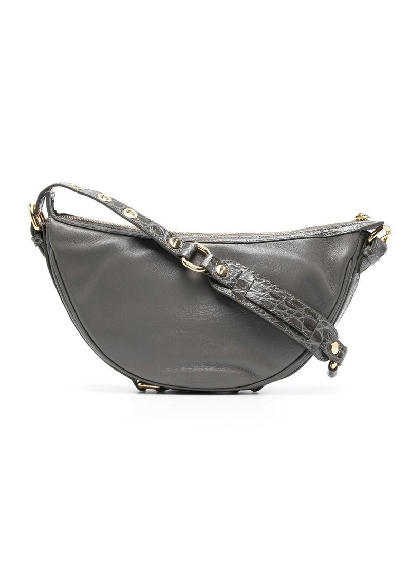 BY FAR zip-up curved shoulder bag