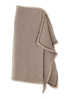 By Malene Birger - Avianna Fringed Wool-Blend Midi Skirt - Grey - EU 38 - Moda Operandi