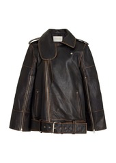 By Malene Birger - Beatrisse Leather Biker Jacket - Black - FR 32 - Moda Operandi