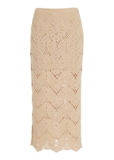 By Malene Birger - Crocheted Cotton Midi Skirt - Off-White - M - Moda Operandi