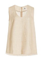 By Malene Birger - Debbia Raw-Edge Linen-Blend Top - Taupe - EU 40 - Moda Operandi