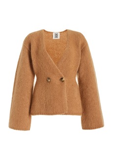 By Malene Birger - Exclusive Double-Breasted Wool-Mohair Cardigan - Brown - M - Moda Operandi