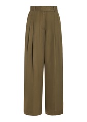 By Malene Birger - Exclusive Pleated Satin Wide-Leg Pants - Green - EU 36 - Moda Operandi