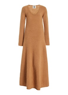 By Malene Birger - Exclusive Wool-Mohair Midi Dress - Brown - L - Moda Operandi