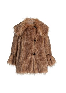 By Malene Birger - Exclusive Yvette Short Faux Fur Coat - Brown - M - Moda Operandi