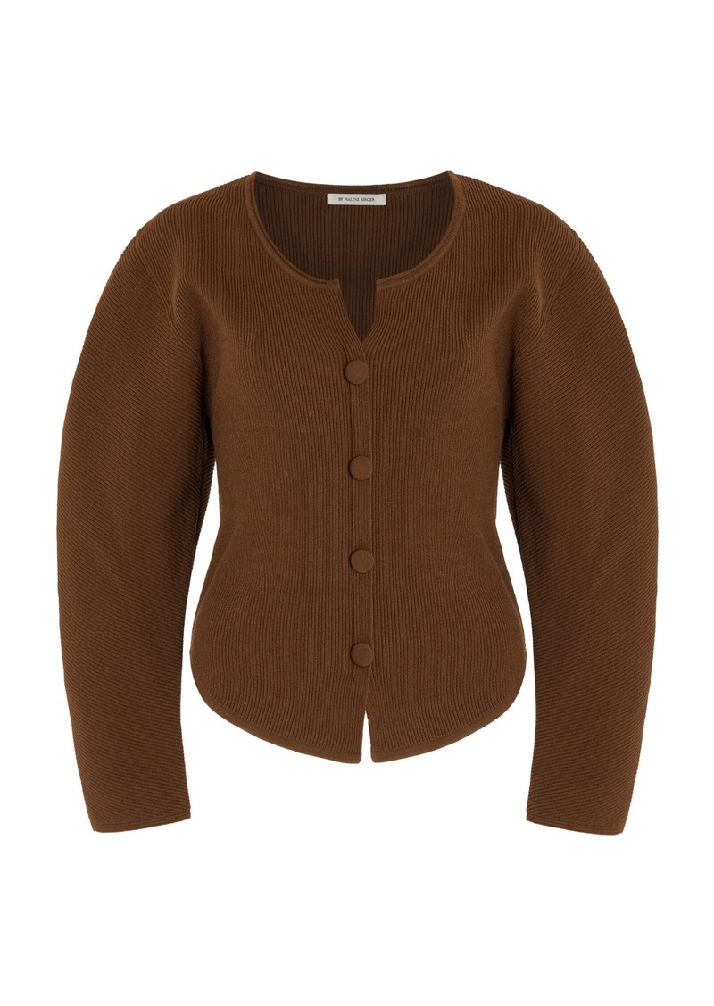 By Malene Birger - Francinas Curved-Seam Ribbed-Knit Top - Brown - XS - Moda Operandi