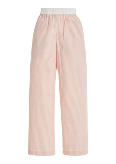 By Malene Birger - Helsy Striped Cotton Wide-Leg Pants - Stripe - EU 36 - Moda Operandi