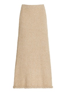 By Malene Birger - Komi Braided Cotton-Linen Knit Maxi Skirt - Tan - XS - Moda Operandi