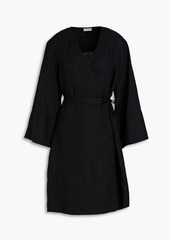 By Malene Birger - Maunas linen wrap dress - Black - DE 36