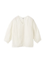 By Malene Birger - Mikala Raw Edge Crinkled Linen Top - White - EU 40 - Moda Operandi