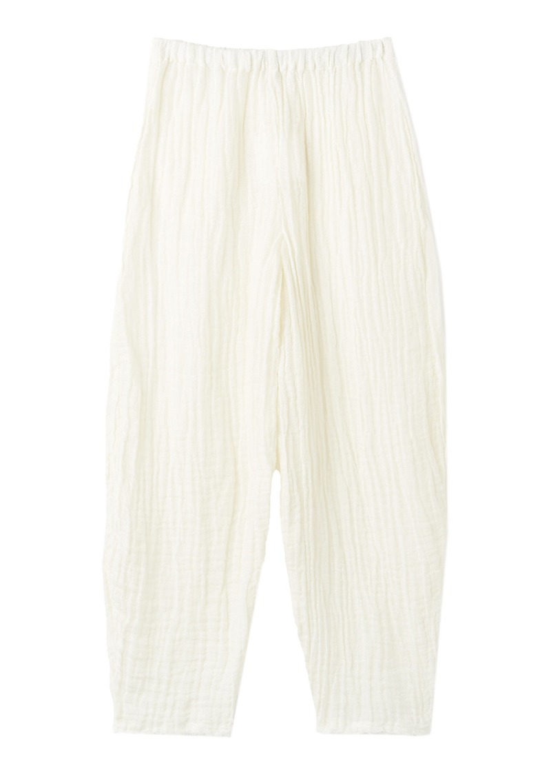 By Malene Birger - Mikele Raw Edge Crinkled Linen Pants - White - EU 38 - Moda Operandi