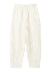 By Malene Birger - Mikele Raw Edge Crinkled Linen Pants - White - EU 40 - Moda Operandi